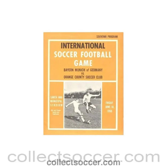 1966 Orange County v Bayern Munich In California Official Programme 10/06/1966 - Collect Soccer