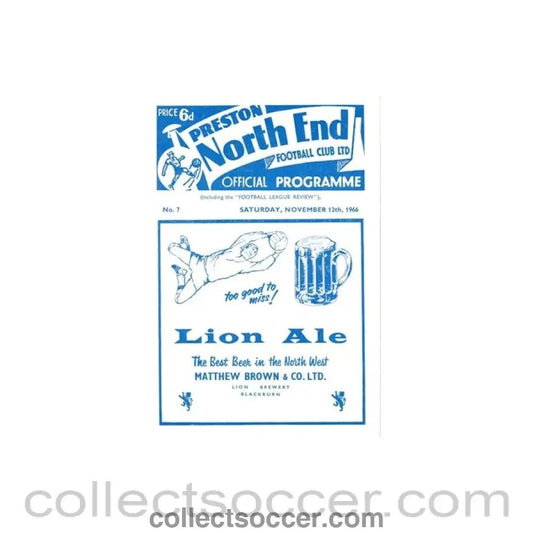 1966 - Preston North End v Cardiff City official programme 12/11/1966 - Collect Soccer