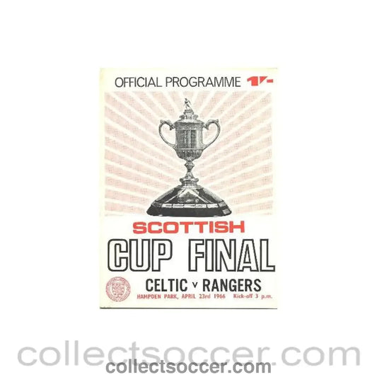 1966 Scottish Cup Final Celtic v Glasgow Rangers official programme pink version