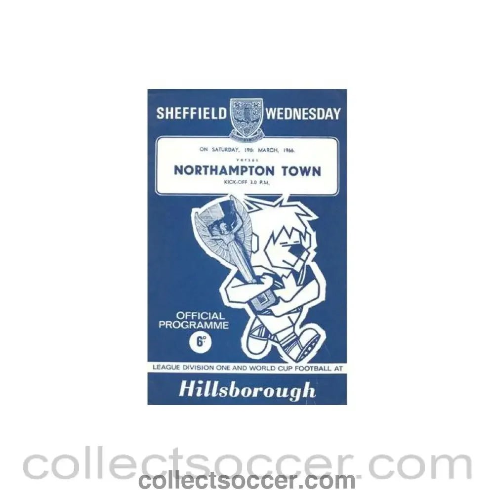 1966 - Sheffield Wednesday v Northampton Town official programme 19/03/1966 Football League - Collect Soccer