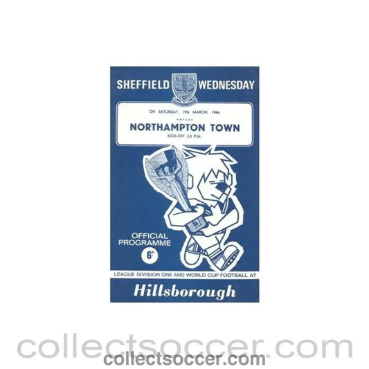 1966 - Sheffield Wednesday v Northampton Town official programme 19/03/1966 Football League - Collect Soccer