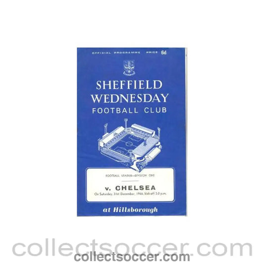 1966 - Sheffield Wednesday vChelsea official programme 31/12/1966