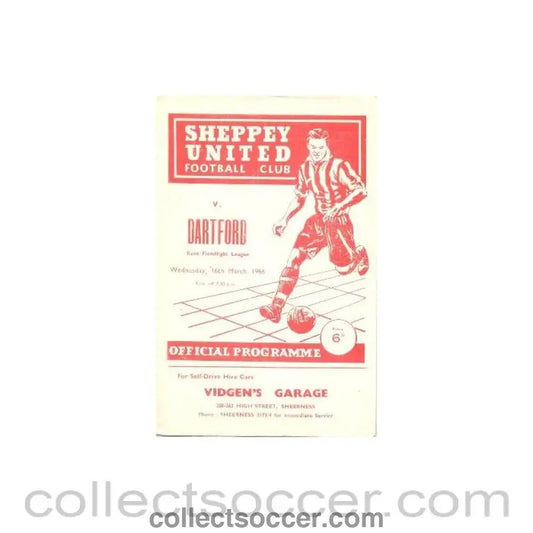 1966 - Sheppey United v Dartford official programme 16/03/1966 - Collect Soccer