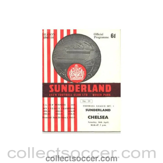 1966 - Sunderland vChelsea official programme 16/04/1966