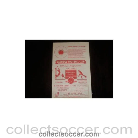 1966 - Uxbridge v Oberwil, Switzerland official programme 28/05/1966, Semi-Professional International - Collect Soccer