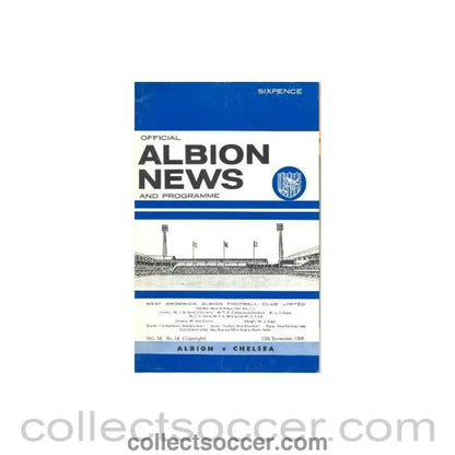 1966 - West Bromwich Albion vChelsea official programme 12/11/1966 - Collect Soccer
