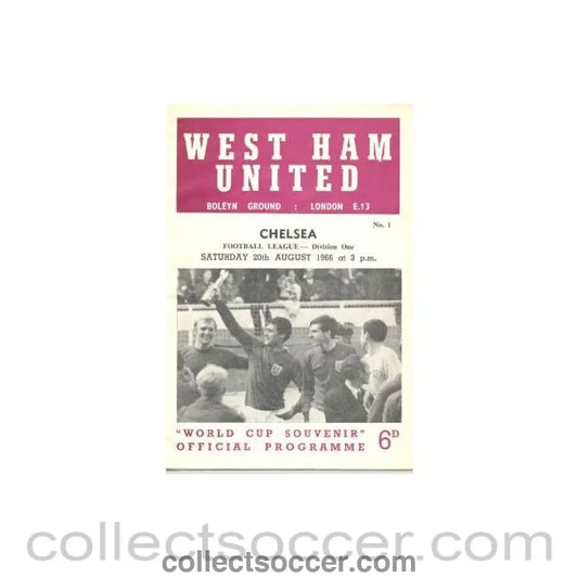 1966 - West Ham United vChelsea official programme 20/08/1966