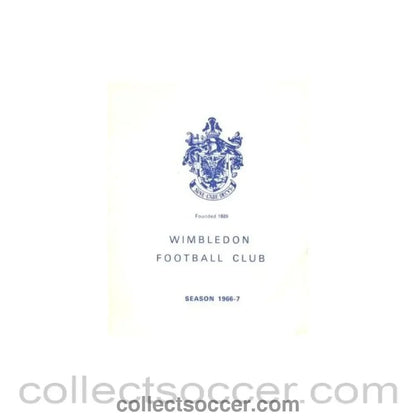 1966 - Wimbledon v Queen's Park Rangers official programme 11/08/1966 - Collect Soccer