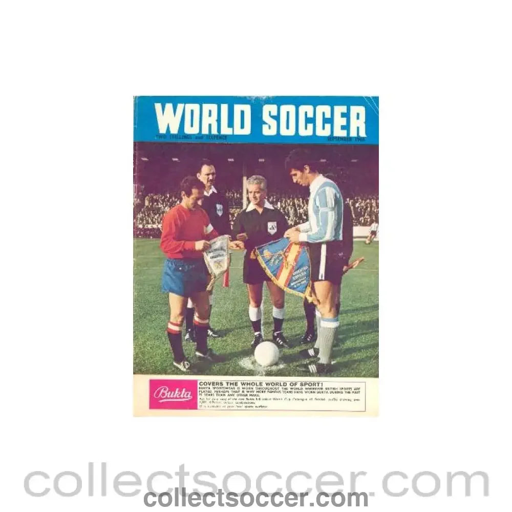 1966 - World Soccer magazine of September 1966 covering the match Argentina v Spain