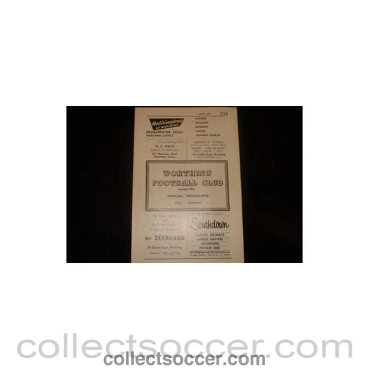1966 - Worthing v Evreux, France official programme 21/05/1966, Semi-Professional International - Collect Soccer