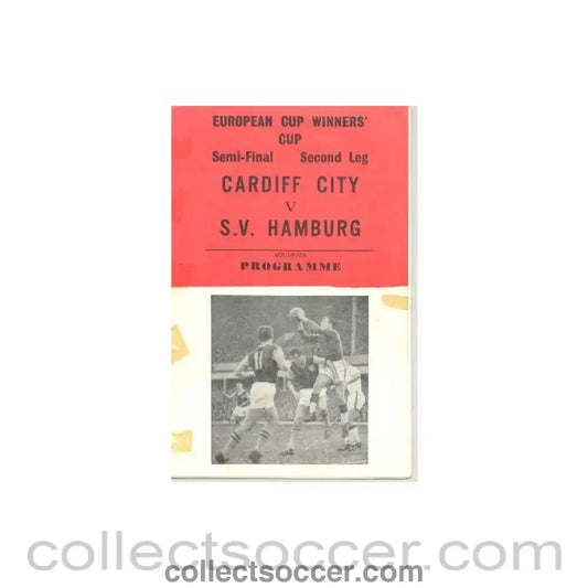 1967 - 1968 European Cup Winners Cup Semi-Final Cardiff City v Hamburg Pirate programme