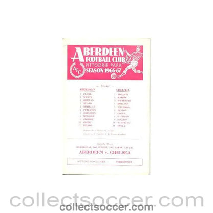1967 - Aberdeen vChelsea official programme 02/08/1967 - Collect Soccer