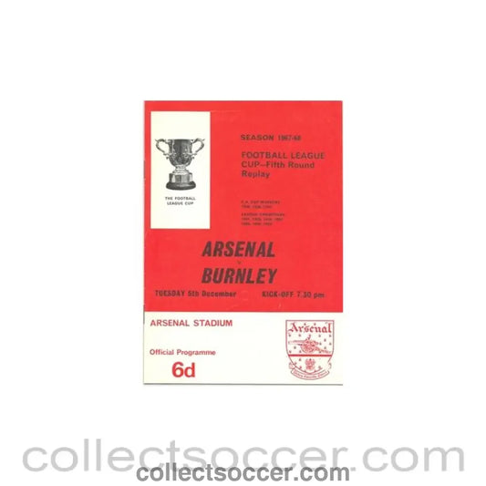 1967 - Arsenal v Burnley official programme 05/12/1967