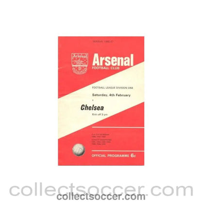 1967 - Arsenal v Chelsea official programme 04/02/1967 - Collect Soccer