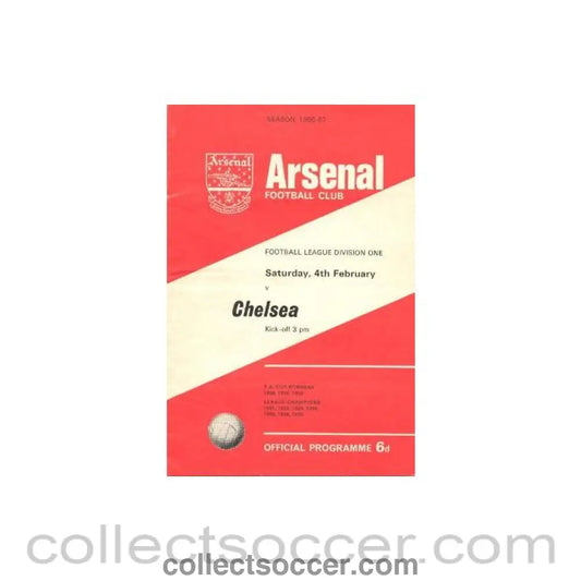1967 - Arsenal v Chelsea official programme 04/02/1967