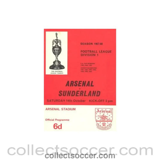 1967 - Arsenal v Sunderland official programme 14/10/1967