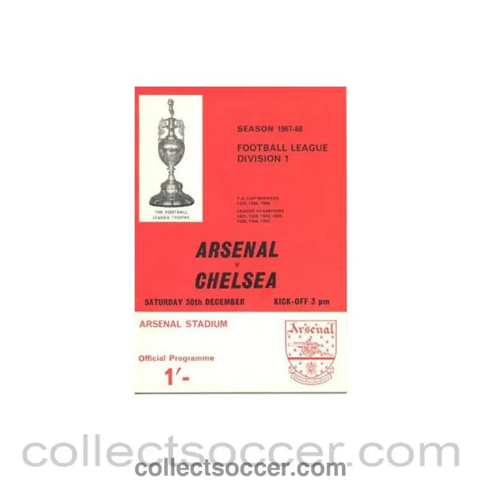 1967 - Arsenal vChelsea official programme 30/12/1967