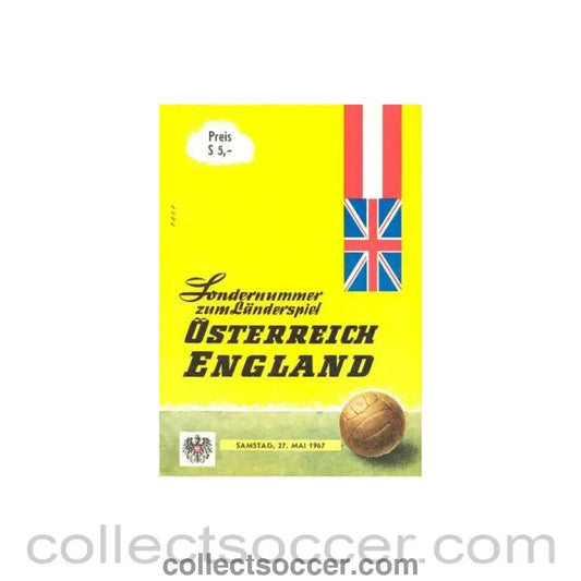 1967 Austria v England 1967 Programme 27/05/1967 - Collect Soccer