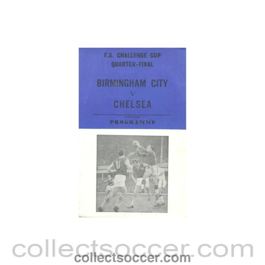 1967 - Birmingham City vChelsea unofficial programme 1967-1968 F.A. Cup Quarter-Final pirate