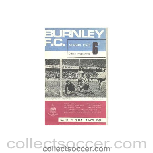 1967 - Burnley vChelsea official programme 04/11/1967