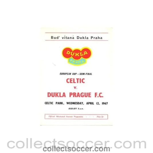 1967 - Celtic v Dukla Prague official programme 12/04/1967 - Collect Soccer