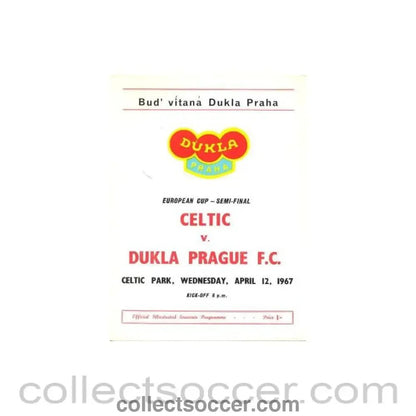 1967 - Celtic v Dukla Prague official programme 12/04/1967 - Collect Soccer