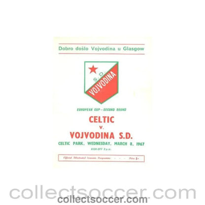 1967 - Celtic v Vojvodina official programme 08/03/1967 European Cup - Collect Soccer