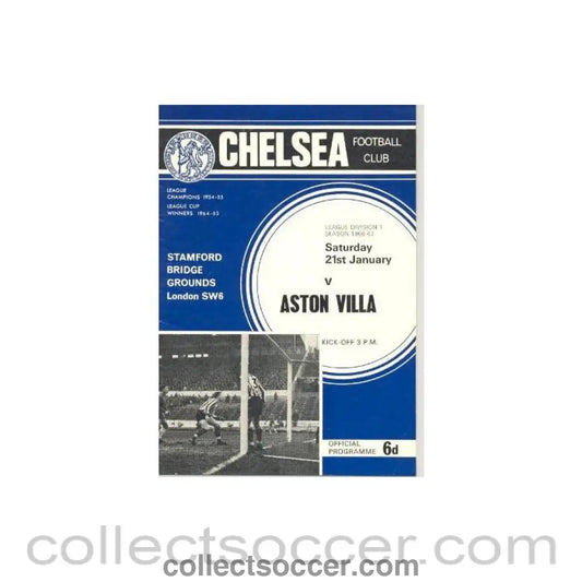 1967 - Chelsea v Aston Villa official programme 21/01/1967