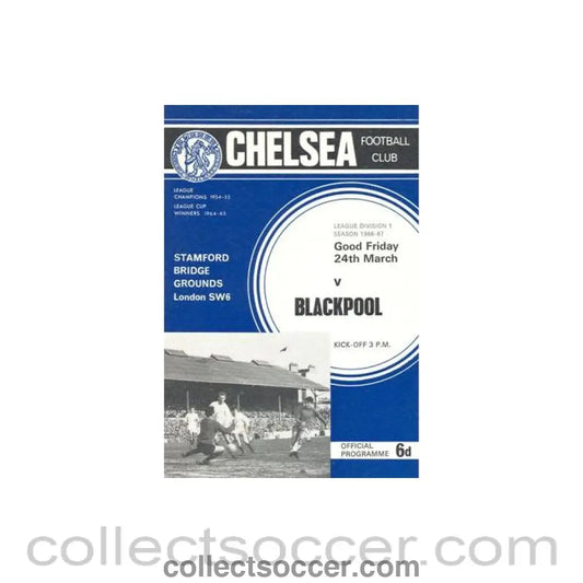 1967 - Chelsea v Blackpool official programme 24/03/1967 Football League