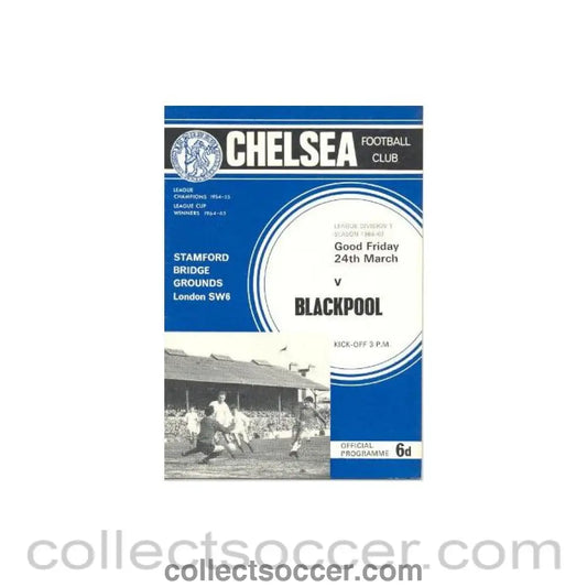 1967 - Chelsea v Blackpool official programme 24/03/1967 Football League