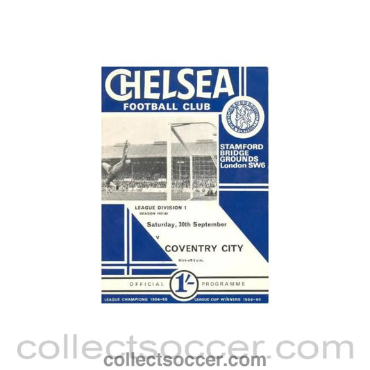 1967 - Chelsea v Coventry City official programme 30/09/1967