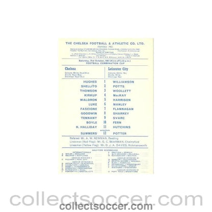 1967 - Chelsea v Leicester City official programme 21/10/1967 - Collect Soccer