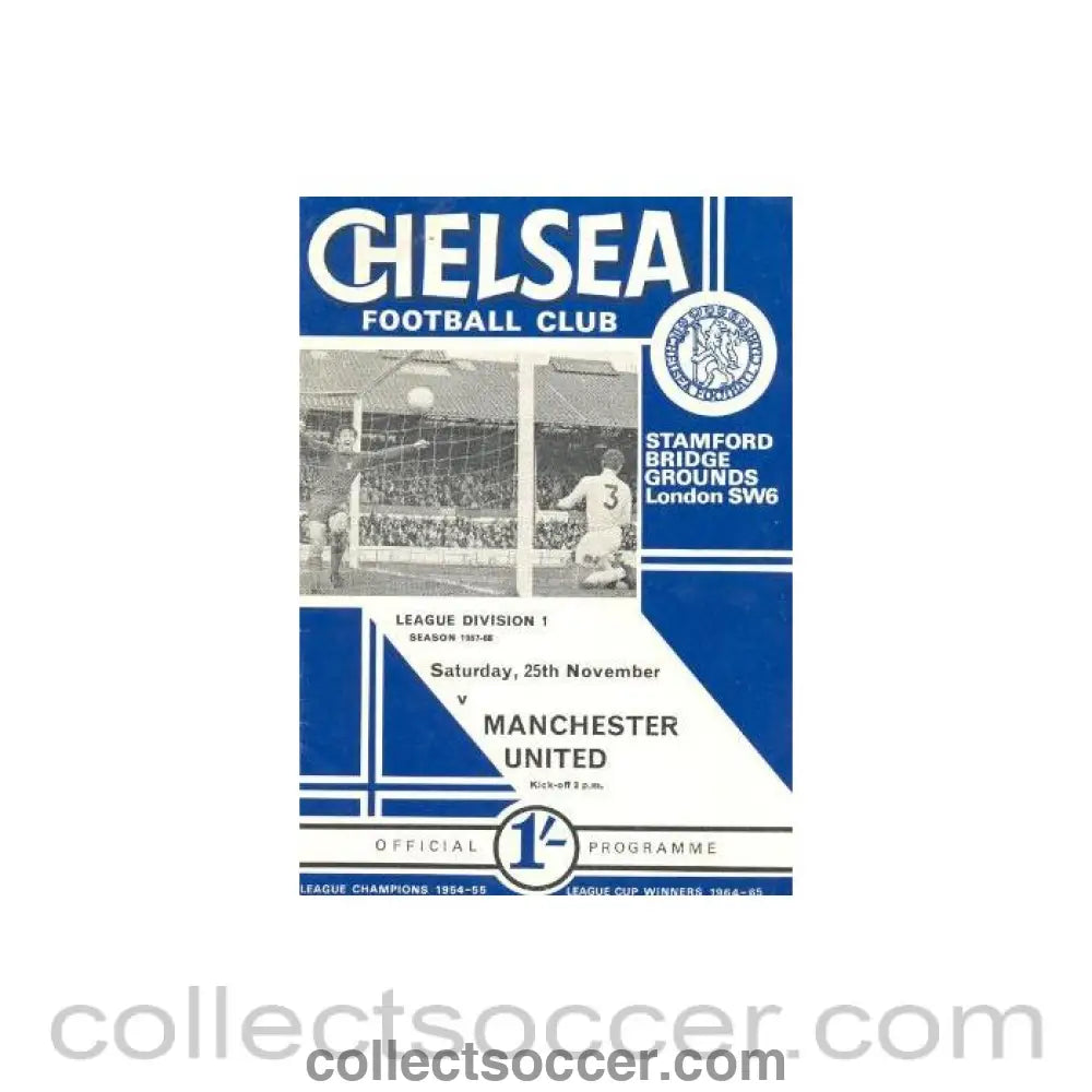1967 - Chelsea v Manchester United official programme 25/11/1967