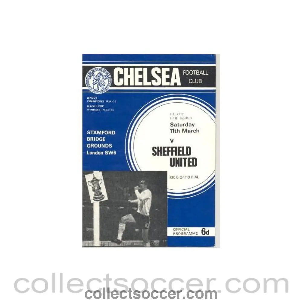 1967 - Chelsea v Sheffield United official programme 11/03/1967 F.A. Cup