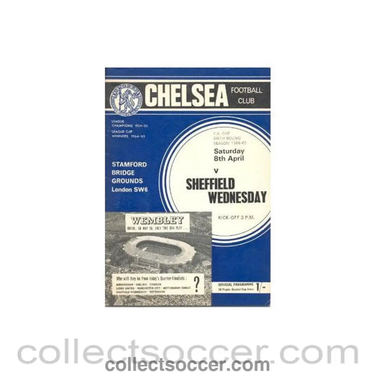 1967 - Chelsea v Sheffield Wednesday official programme 08/04/1967 F.A. Cup