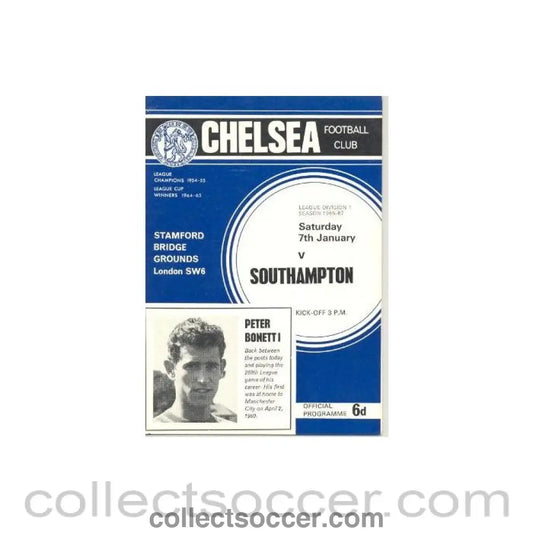 1967 - Chelsea v Southampton official programme 07/01/1967 Football League