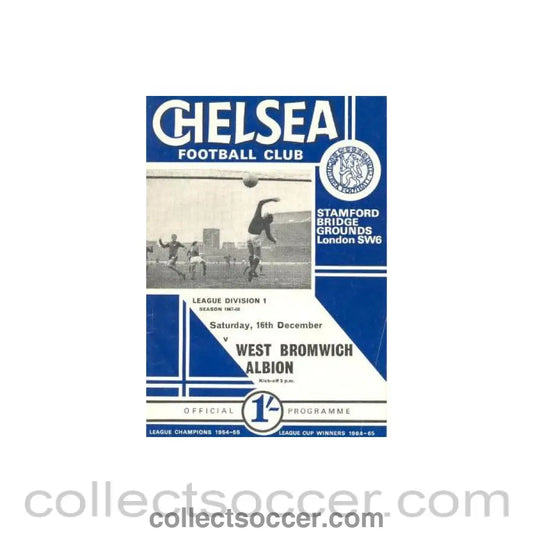 1967 - Chelsea v West Bromwich Albion official programme 16/12/1967