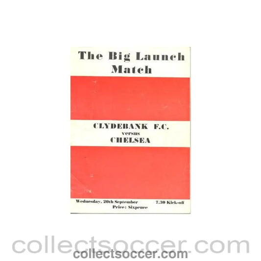 1967 - Clydebank vChelsea official programme 20/09/1967