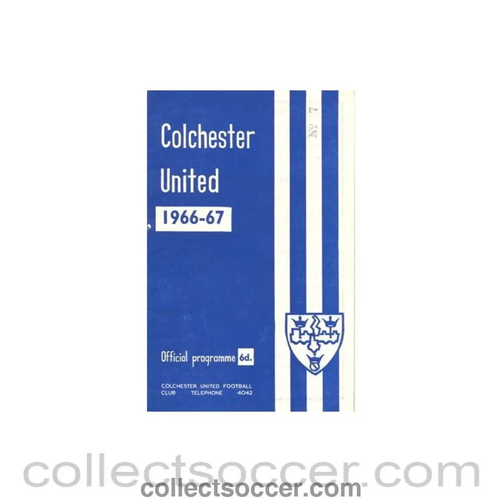 1967 - Colchester United v Reading official programme 25/02/1967 - Collect Soccer