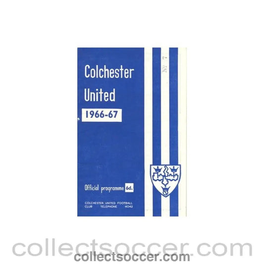 1967 - Colchester United v Reading official programme 25/02/1967 - Collect Soccer