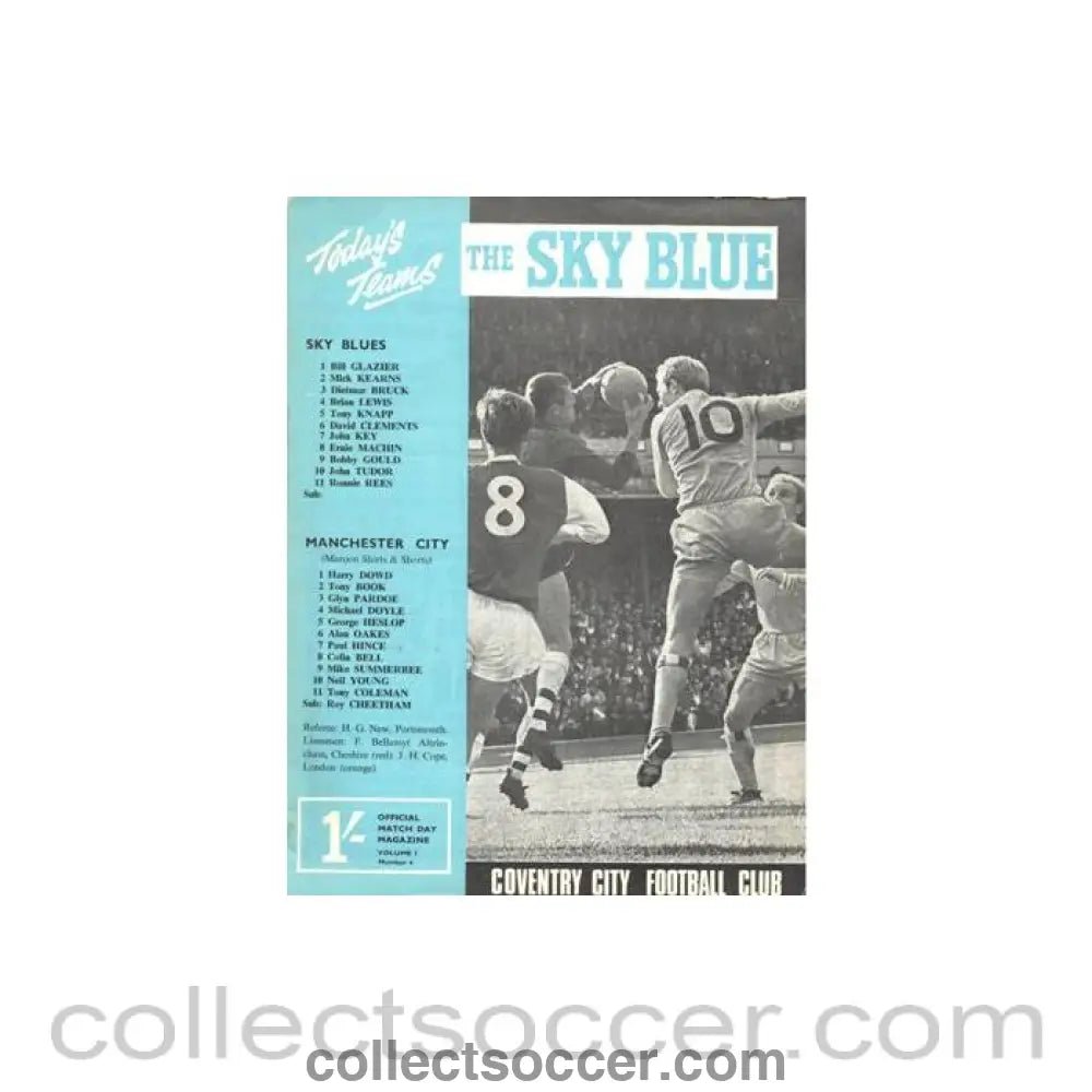 1967 - Coventry City v Manchester City official programme 09/09/1967 Football League - Collect Soccer