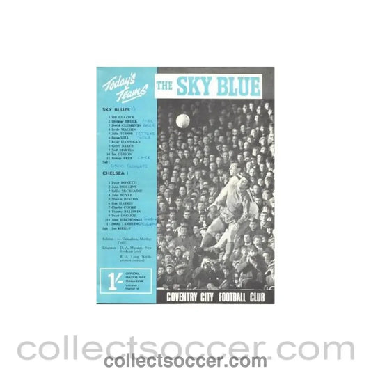 1967 - Coventry City vChelsea official programme Season 30/09/1967