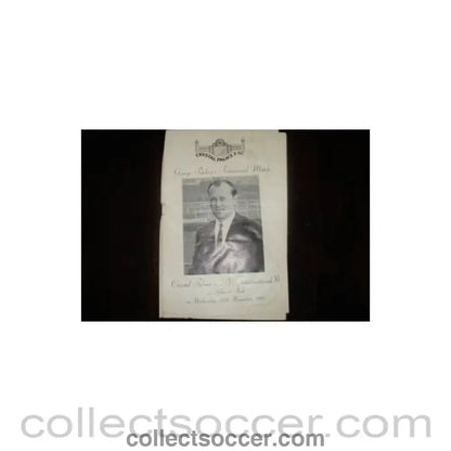 1967 - Crystal Palace v International XI at Selhurst Park official programme 15/11/1967 - Collect Soccer