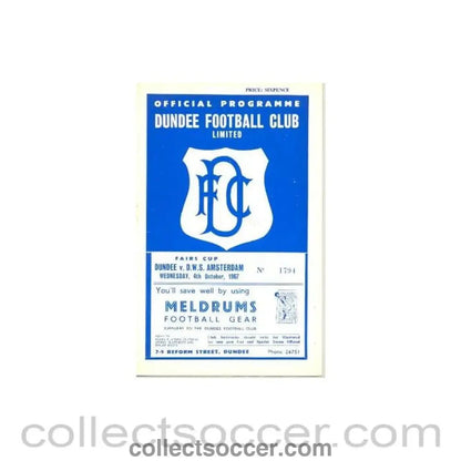 1967 - Dundee United v D. W. S. Amsterdam official programme 04/10/1967 - Collect Soccer