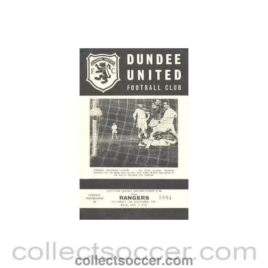 1967 - Dundee United v Glasgow Rangers official programme 09/12/1967 - Collect Soccer