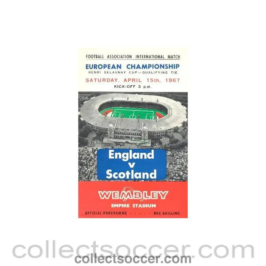 1967 England v Scotland official programme 15/04/1967 hole - punched with ticket - Collect Soccer