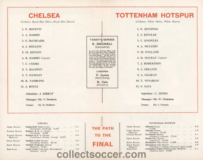 1967 FA Cup Final Programme Chelsea v Tottenham Hotspur