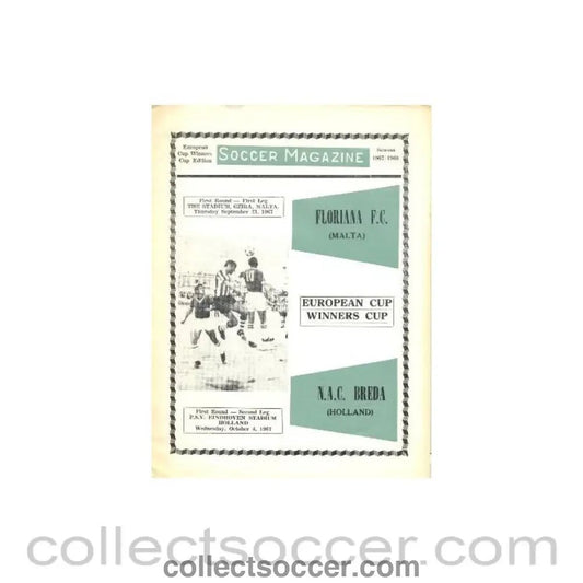 1967 Floriana, Malta v Breda, Holland official programme 04/10/1967 European Cup Winners Cup - Collect Soccer