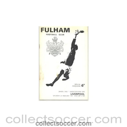 1967 - Fulham v Liverpool official programme 25/02/1967 - Collect Soccer
