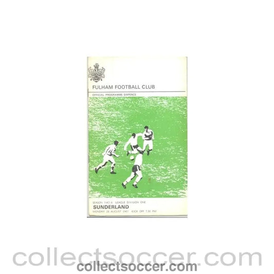 1967 - Fulham v Sunderland official programme 28/08/1967 - Collect Soccer